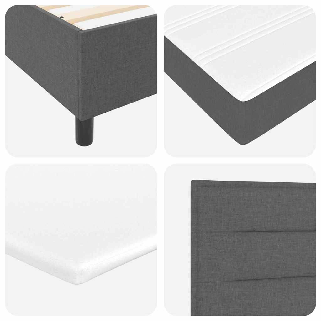 Box Spring Bed with Mattress Dark Grey 152 x 200 cm Fabric