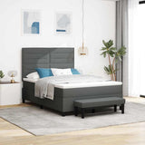 Box Spring Bed with Mattress Dark Grey 152 x 200 cm Fabric
