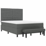 Box Spring Bed with Mattress Dark Grey 152 x 200 cm Fabric