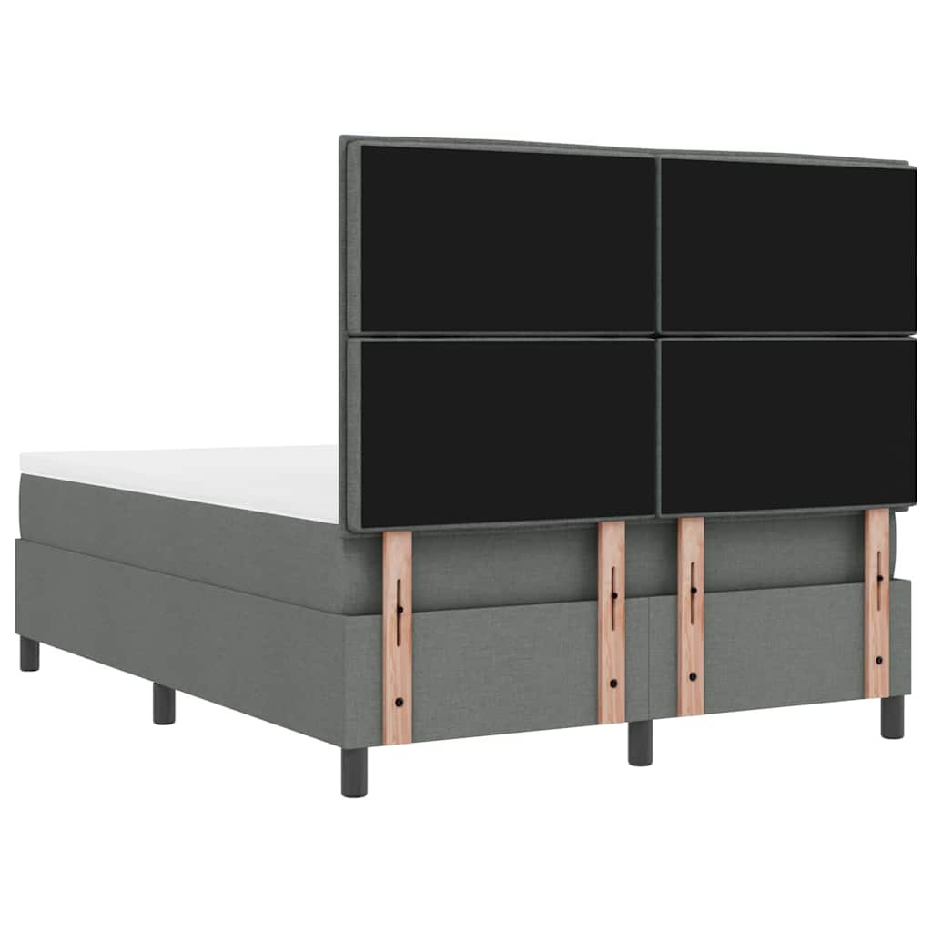 Box Spring Bed with Mattress Dark Grey 152 x 200 cm Fabric