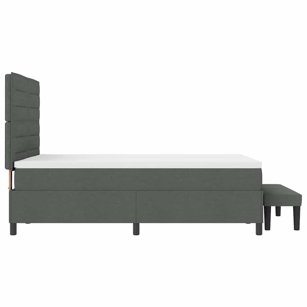 Box Spring Bed with Mattress Dark Grey 152 x 200 cm Fabric