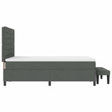 Box Spring Bed with Mattress Dark Grey 152 x 200 cm Fabric - Extra Image