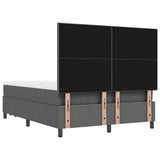 Box Spring Bed with Cushion Dark Grey 152 x 200 cm Fabric