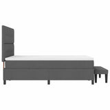 Box Spring Bed with Cushion Dark Grey 152 x 200 cm Fabric - Extra Image