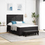Box Spring Bed Black and White 152 x 203 cm Velvet