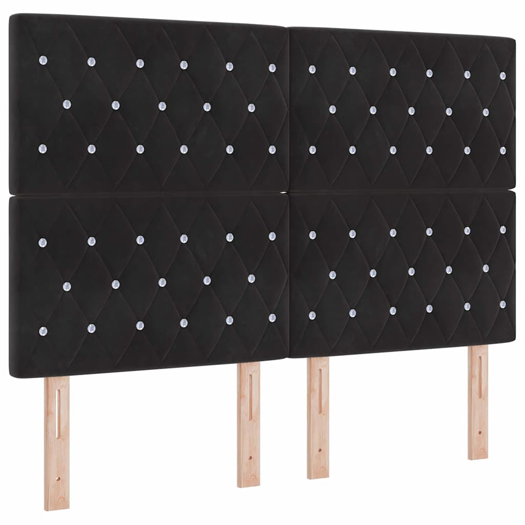 Box Spring Bed Geometric Black and White 203 x 152 x 128 cm