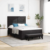 Box Spring Bed Black and White 137 x 187 cm Velvet
