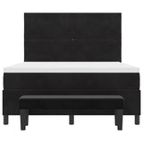 Box Spring Bed Black and White 137 x 187 cm Velvet