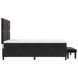 Box Spring Bed Black and White 137 x 187 cm Velvet