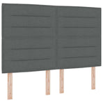 Bed Frame with Headboard Dark Grey 152 x 203 cm Fabric