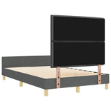 Bed Frame with Headboard Dark Grey 152 x 203 cm Fabric - Extra Image