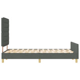 Bed Frame with Headboard Dark Grey 152 x 203 cm Fabric
