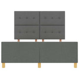 Bed Frame with Headboard Dark Grey 137 x 190 cm Fabric