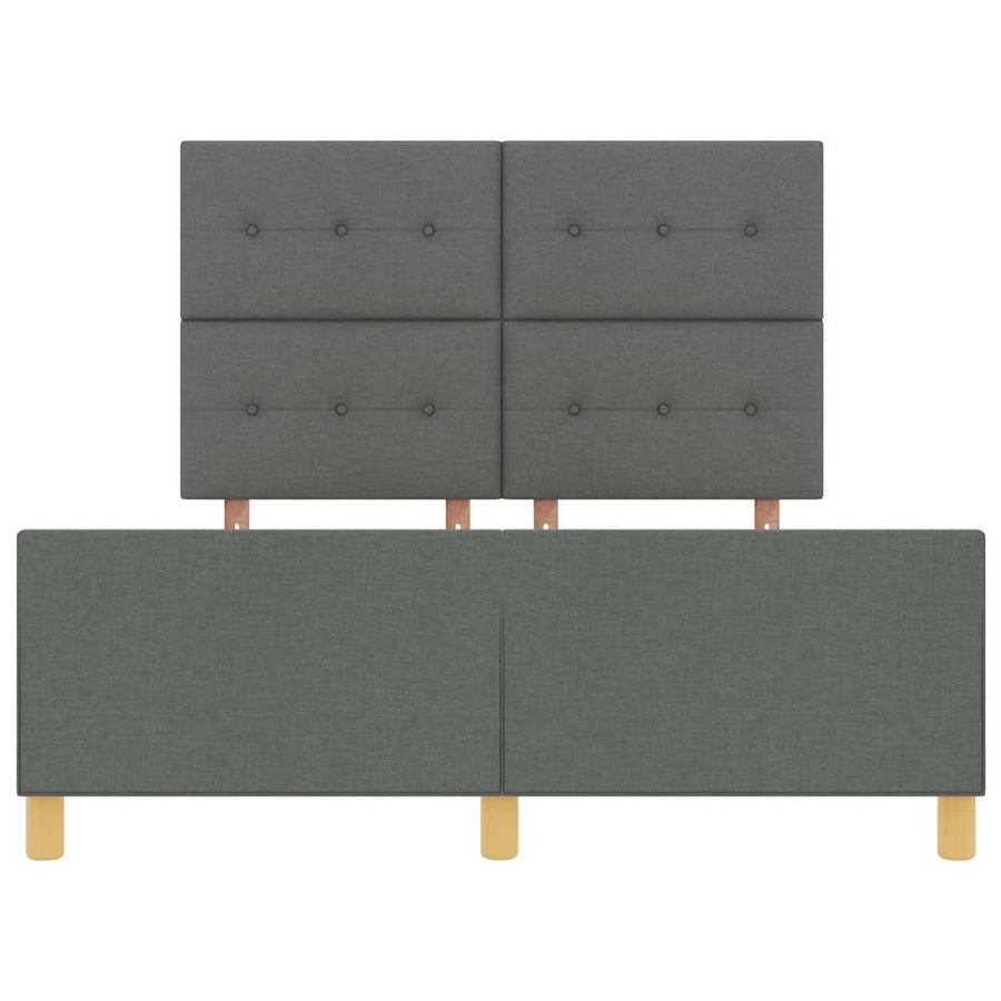 Bed Frame with Headboard Dark Grey 137 x 190 cm Fabric
