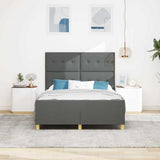 Bed Frame Grey 150 x 200 cm Fabric - Side View