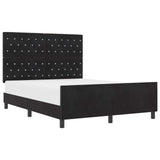Bed Frame with Headboard Black 152 x 203 cm Velvet