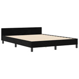 Bed Frame with Headboard Black 152 x 203 cm Velvet