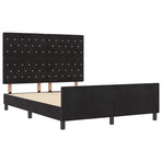 Bed Frame with Headboard Black 152 x 203 cm Velvet