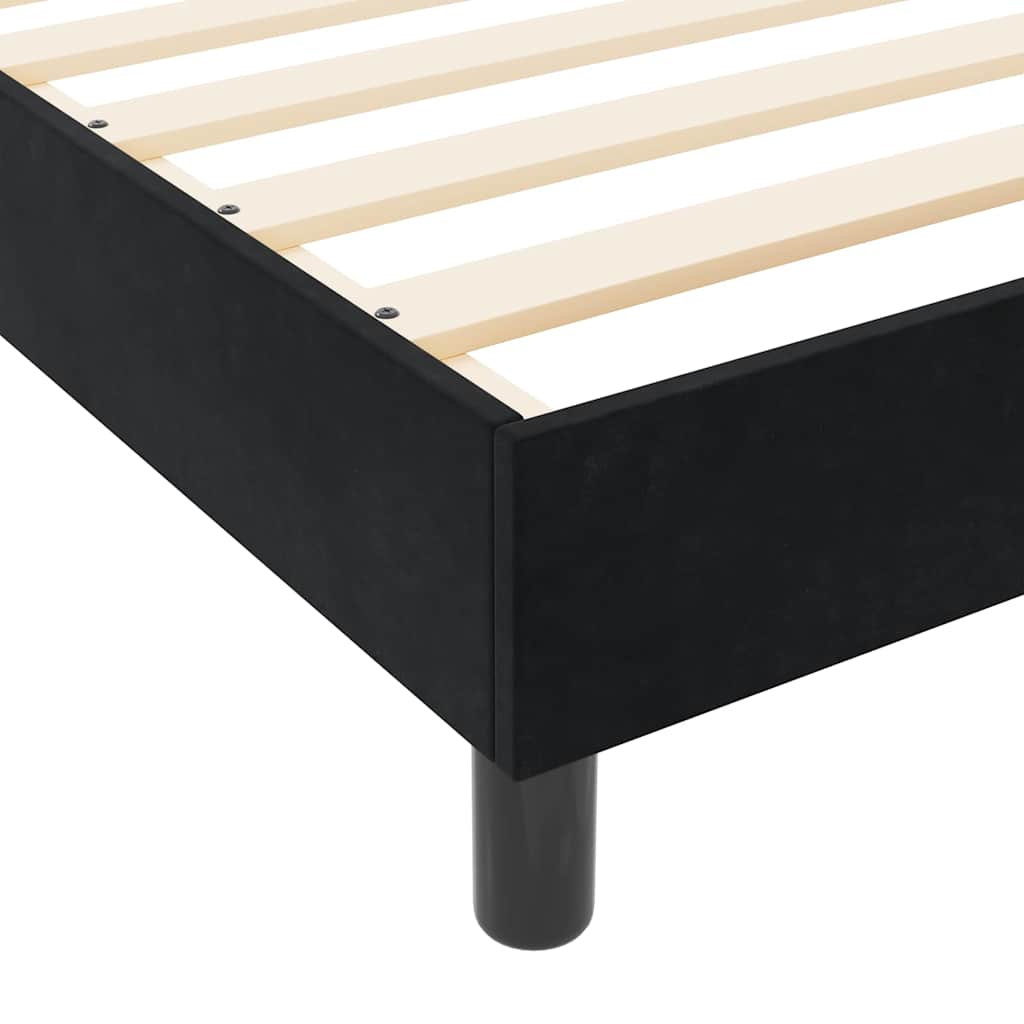 Bed Frame with Headboard Black 137 x 190 cm Velvet