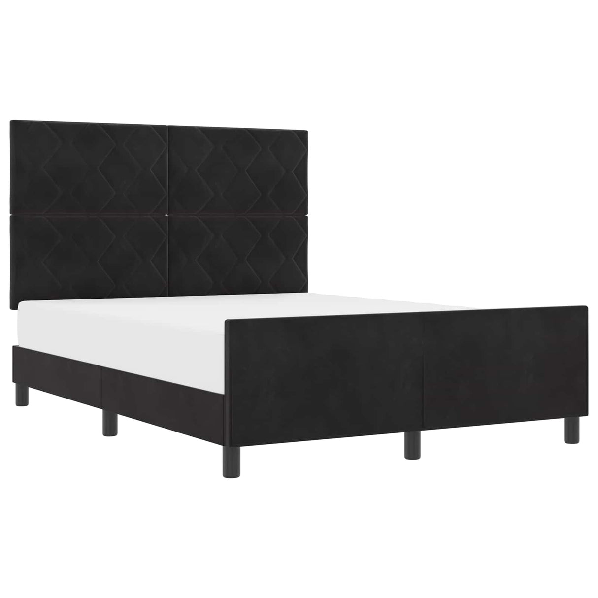 Bed Frame with Headboard Black 137 x 190 cm Velvet
