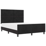 Bed Frame with Headboard Black 137 x 190 cm Velvet
