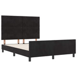 Bed Frame with Headboard Black 137 x 190 cm Velvet