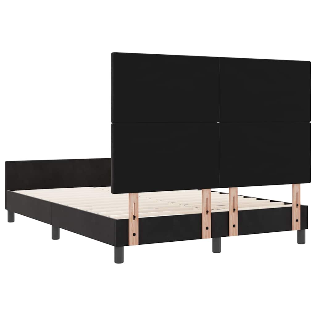 Bed Frame with Headboard Black 137 x 190 cm Velvet