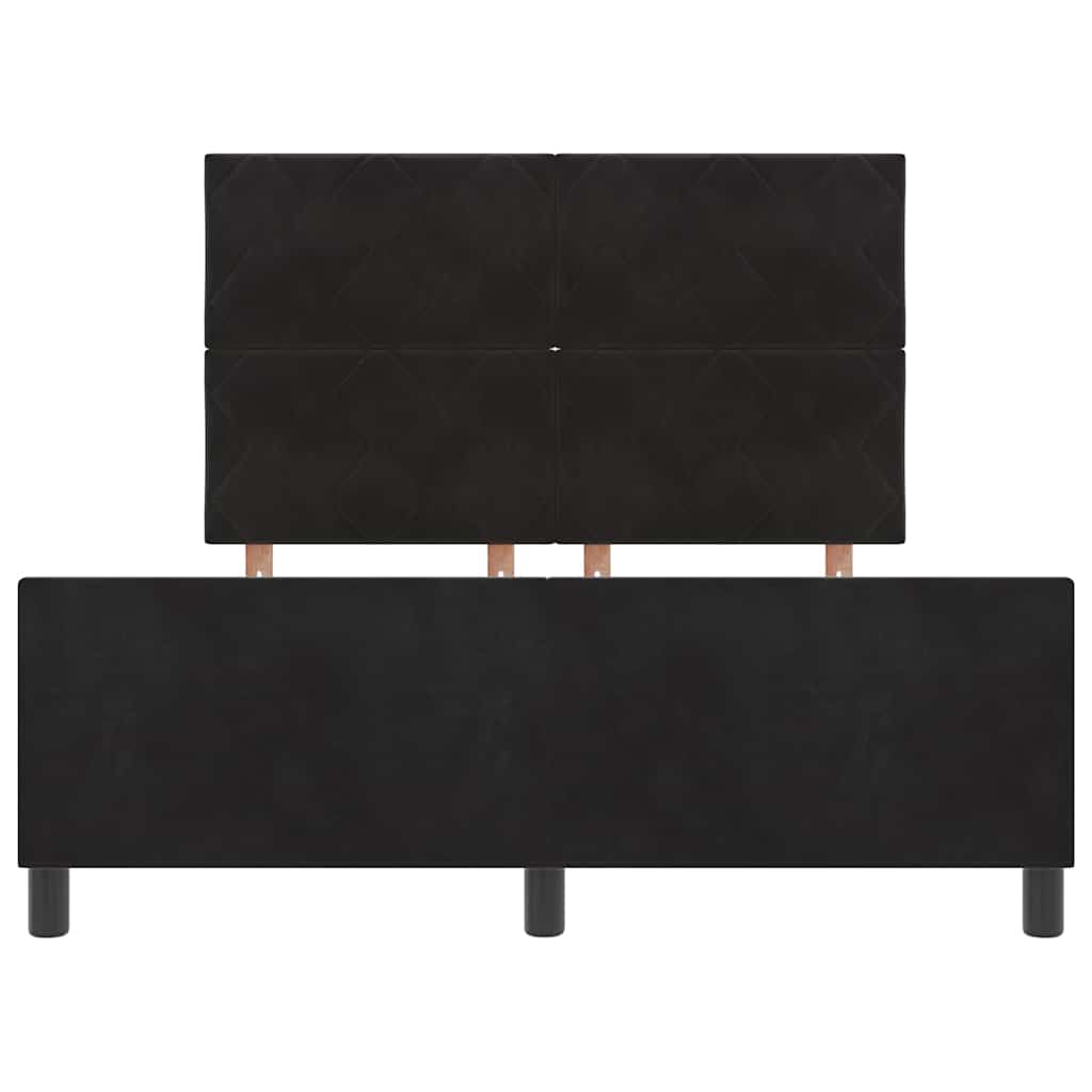 Bed Frame with Headboard Black 137 x 190 cm Velvet