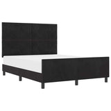 Bed Frame Black 135 x 190 cm Velvet - Side View