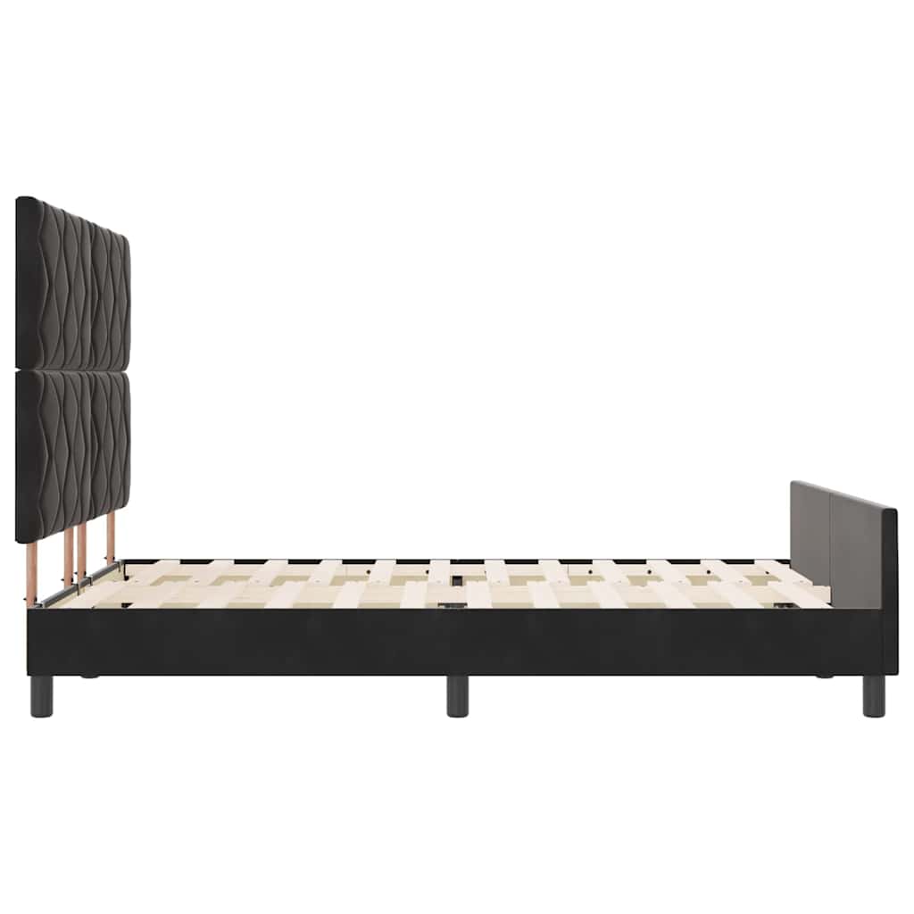 Bed Frame with Headboard Black 137 x 190 cm Velvet