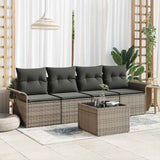 Garden Sofa Set with Cushion Manual 5 pcs Grey 55 x 55 x 37 cm