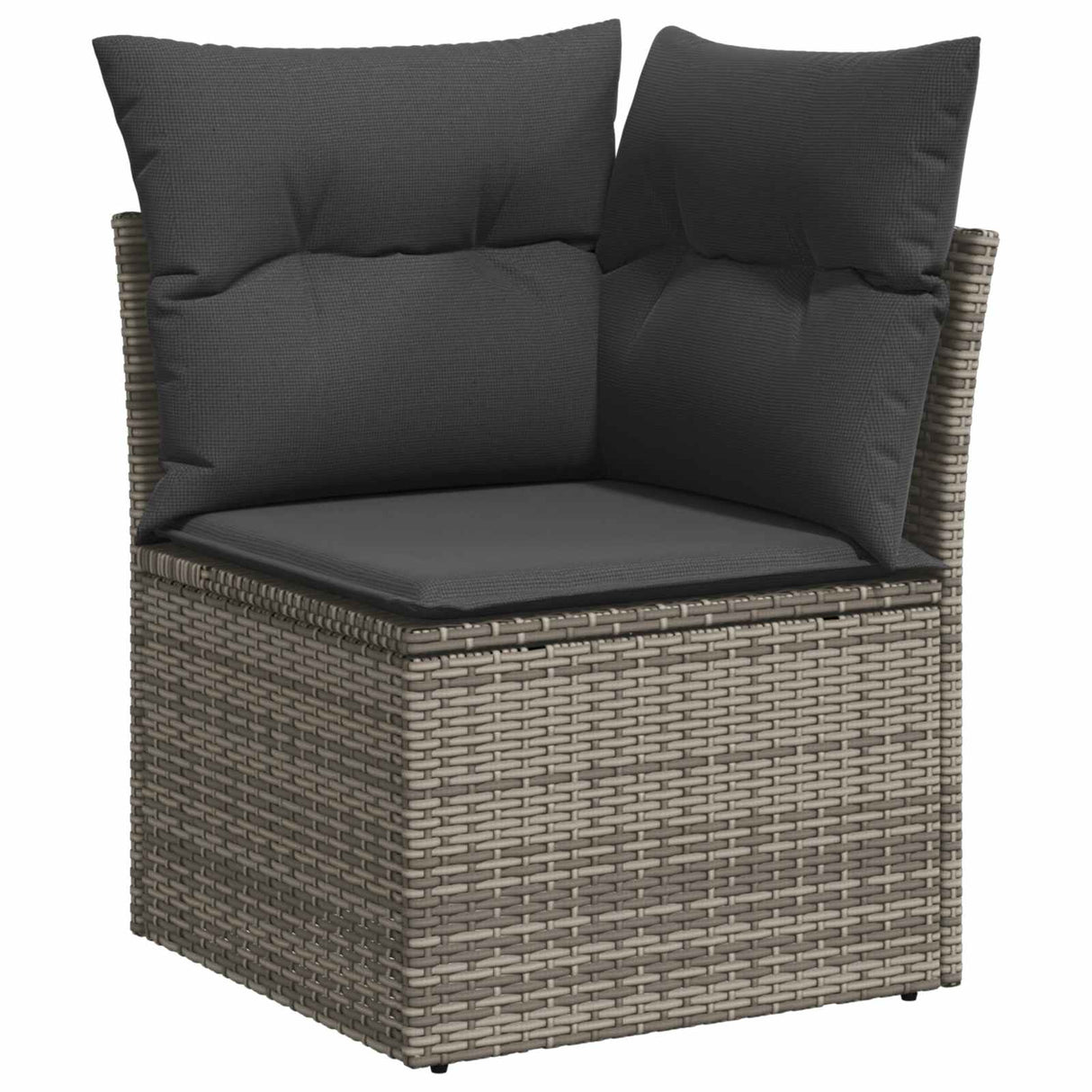 Garden Sofa Set 7 pcs 6-Seater Grey Poly Rattan