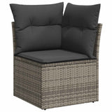 Garden Sofa Set 7 pcs 6-Seater Grey Poly Rattan