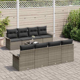 Garden Sofa Set 9 pcs Grey 55 x 55 x 37 cm Poly Rattan