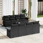 Garden Sofa Set 9 pcs 8-Seater Black Poly Rattan