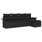 Garden Sofa Set 5 pcs Black Poly Rattan