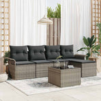 Garden Sofa Set 6 pcs Grey Poly Rattan