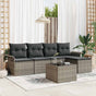 Garden Sofa Set 6 pcs Grey Poly Rattan