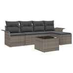 Garden Sofa Set 6 pcs Grey Poly Rattan