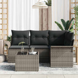 Garden Sofa Set 5 pcs Grey Poly Rattan