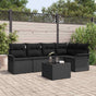 Garden Sofa Set 6 pcs Black Poly Rattan