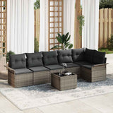 Garden Sofa Set 7 pcs Grey Poly Rattan