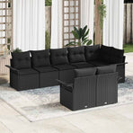 Garden Sofa Set 8 pcs Black Poly Rattan