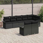 Garden Sofa Set 8 pcs Black Poly Rattan