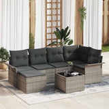 Garden Sofa Set 7 pcs Grey Poly Rattan