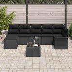 Garden Sofa Set 8 pcs Black Poly Rattan