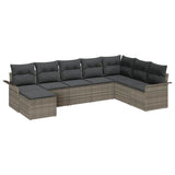 Garden Sofa Set with Cushion 8 pcs Grey Poly rattan