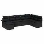 Garden Sofa Set 8 pcs Black Poly rattan