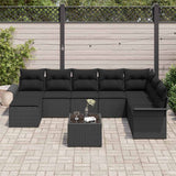 Garden Sofa Set with Cushion 9 pcs Beige Poly rattan