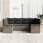 Garden Sofa Set 6 pcs Grey Poly rattan
